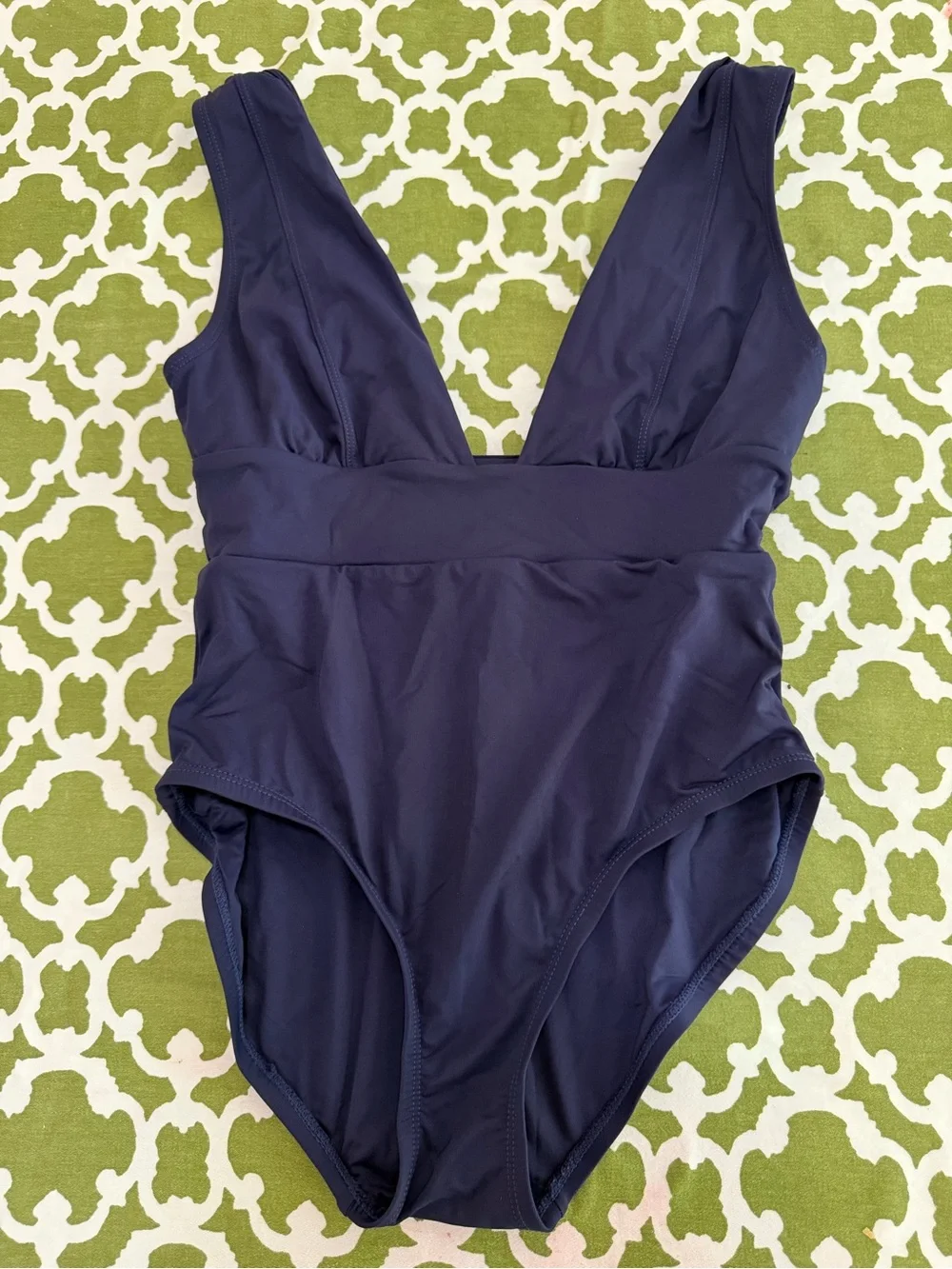 Andie Deep V One-Piece Swimsuit in Navy